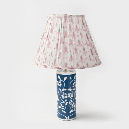 Navy Floral Vines Table Lamp Table Lamps TriadCommerceInc   