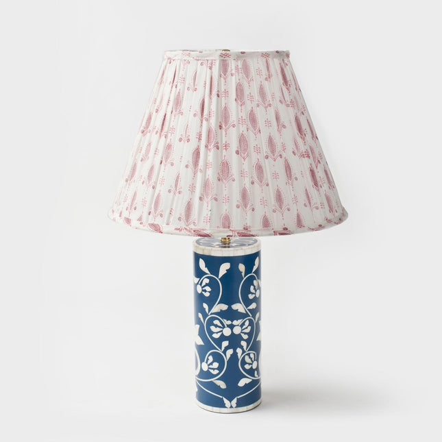 Navy Floral Vines Table Lamp Lamps TriadCommerceInc   