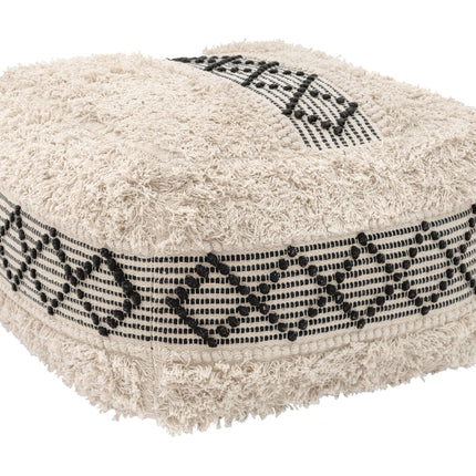 Pisco Ottoman Beige & Black Ottomans TriadCommerceInc   