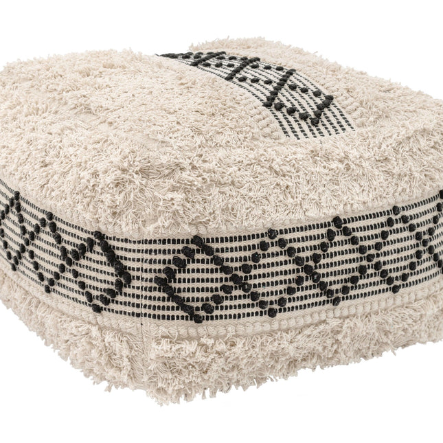 Pisco Ottoman Beige & Black Ottomans TriadCommerceInc   