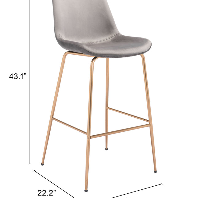 Tony Barstool Gray & Gold Barstools TriadCommerceInc   