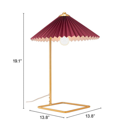 Charo Table Lamp Red & Gold Table Lamps TriadCommerceInc   