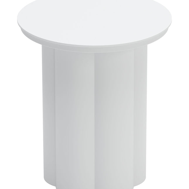 Kogur Side Table White Tables TriadCommerceInc   