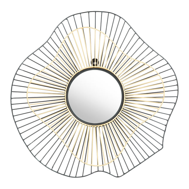 Comet Round Mirror Black & Gold Mirrors [TriadCommerceInc]   