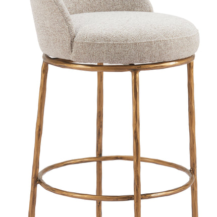 Nordhavn Swivel Barstool Beige & Gold Barstools TriadCommerceInc Default Title  