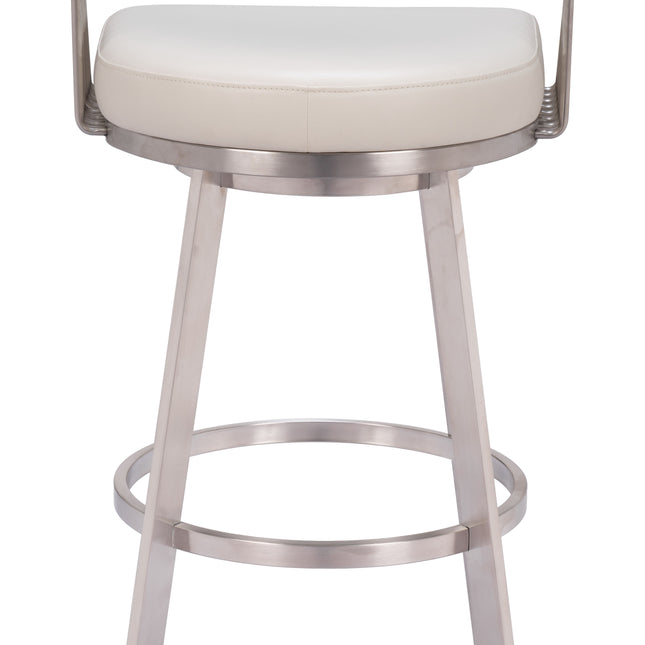 Bantry Swivel Barstool White Barstools TriadCommerceInc   