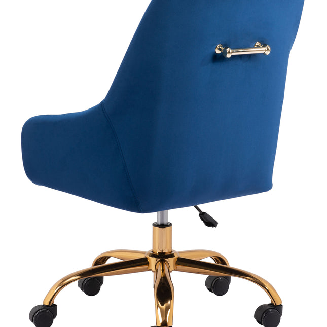 Madelaine Office Chair Navy Blue & Gold Chairs TriadCommerceInc   