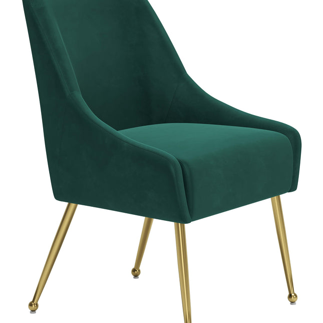 Maxine Dining Chair Green & Gold Chairs TriadCommerceInc   