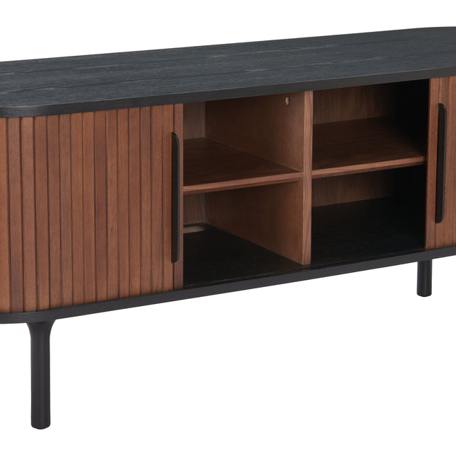 Koriana Entertainment Stand Black & Walnut Storage TriadCommerceInc   