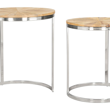 Bari Nesting Table Set (2-Piece) Natural Side Tables TriadCommerceInc   