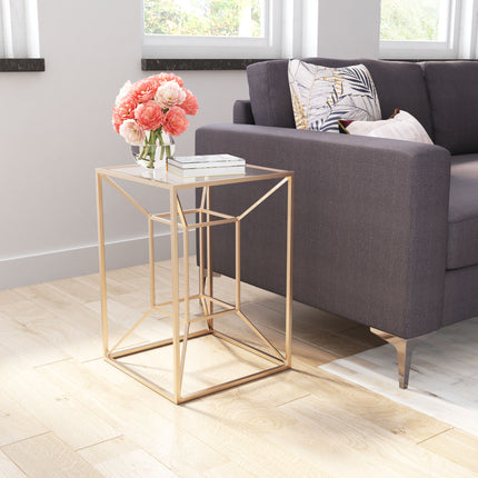 Canyon Side Table Gold Side Tables [TriadCommerceInc]   