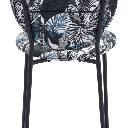 Clyde Dining Chair (Set of 2) Leaf Print & Black Chairs TriadCommerceInc   