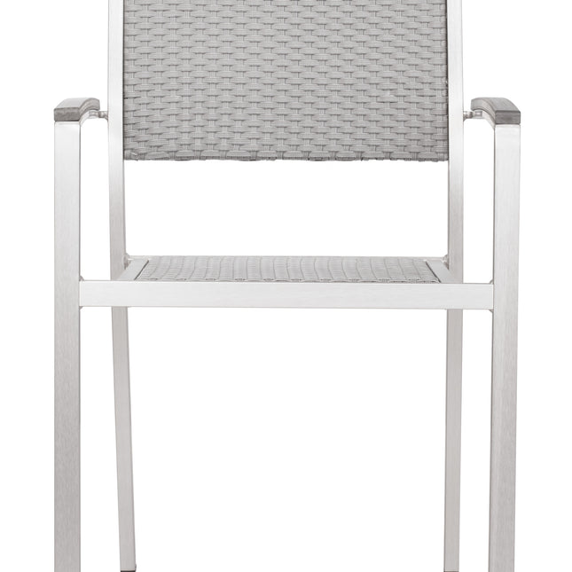 Metropolitan Dining Arm Chair (Set of 2) Gray & Silver Seating TriadCommerceInc   