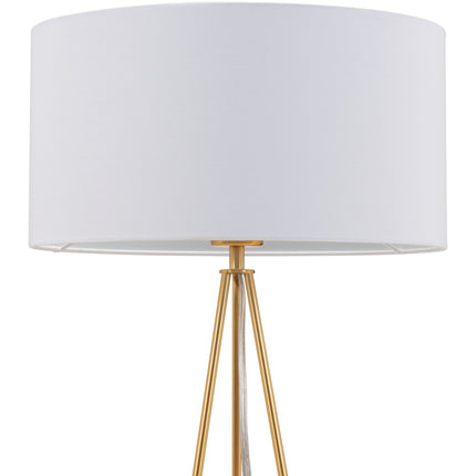 Sascha Table Lamp White & Brass Table Lamps TriadCommerceInc   