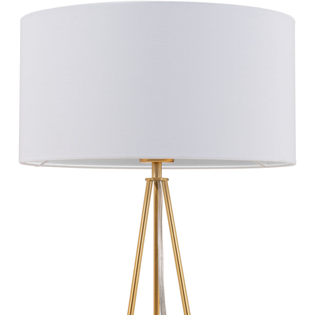 Sascha Table Lamp White & Brass Table Lamps TriadCommerceInc   