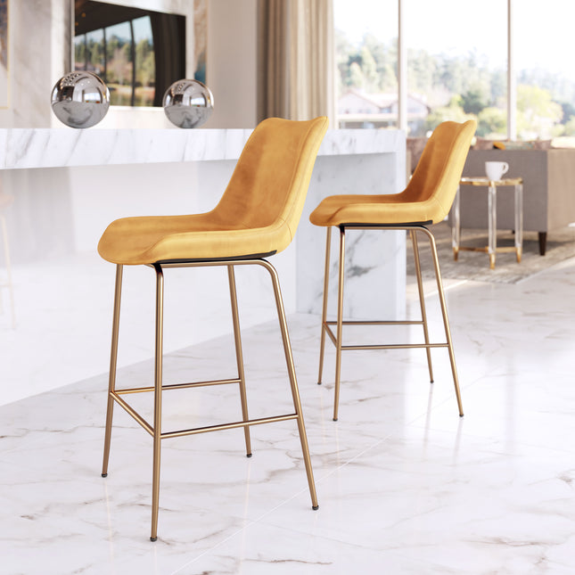 Tony Counter Stool Yellow & Gold Counter Stools TriadCommerceInc   