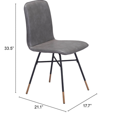 Var Dining Chair (Set of 2) Gray Chairs [TriadCommerceInc]   