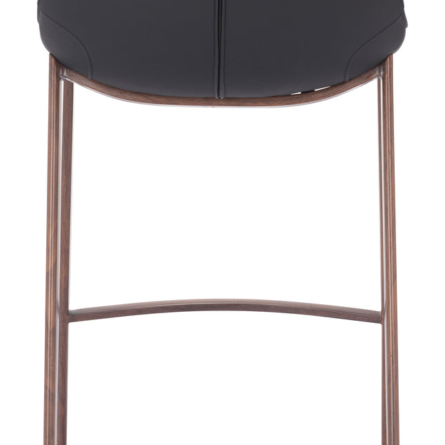 Magnus Barstool (Set of 2) Black & Walnut Barstools TriadCommerceInc   