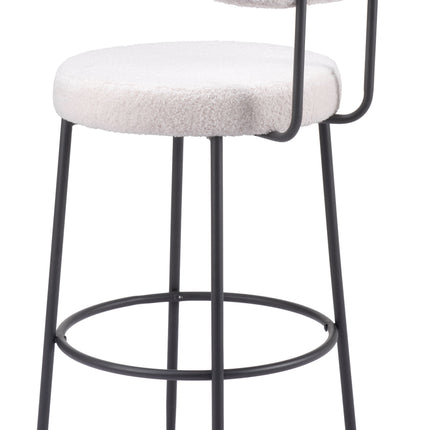 Blanca Barstool (Set of 2) Ivory Barstools [TriadCommerceInc]   