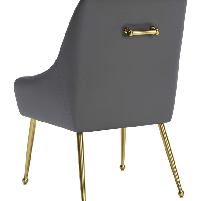 Maxine Dining Chair Gray & Gold Chairs TriadCommerceInc   