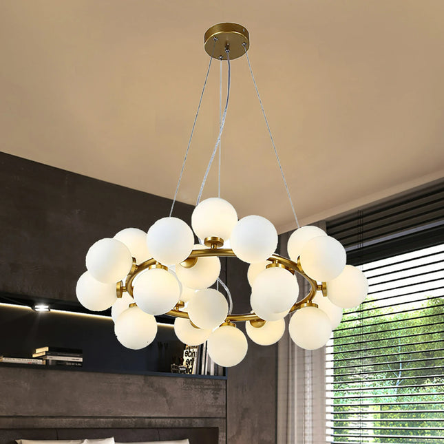 Luna Modern Glass Globe Chandelier Chandeliers TriadCommerceInc   