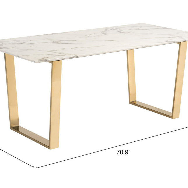 Atlas Dining Table White & Gold Tables TriadCommerceInc   