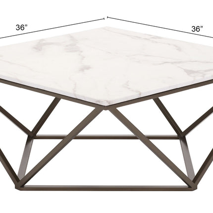 Tintern Coffee Table White & Antique Bronze Coffee Tables [TriadCommerceInc]   