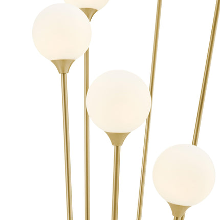 Anechdoche  6 Lights Gold and White Floor Lamp Floor Lamps [TriadCommerceInc]   