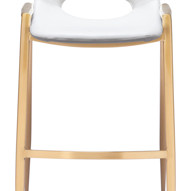 Desi Barstool (Set of 2) White & Gold Barstools TriadCommerceInc   