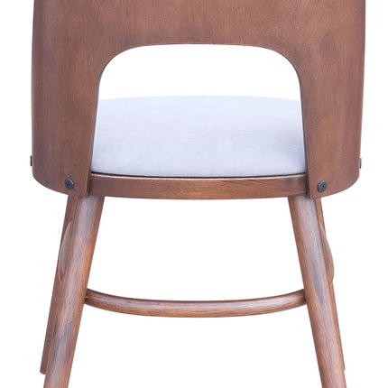 Iago Dining Chair (Set of 2) Light Gray & Walnut Chairs TriadCommerceInc   