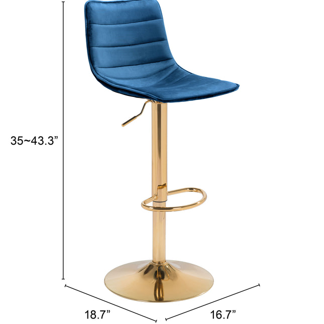 Prima Barstool Dark Blue & Gold Barstools TriadCommerceInc   