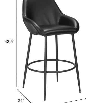 Vila Barstool (Set of 2) Black Barstools TriadCommerceInc   