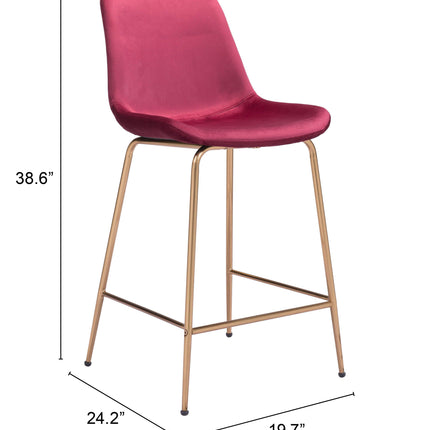 Tony Counter Stool Red & Gold Counter Stools TriadCommerceInc   