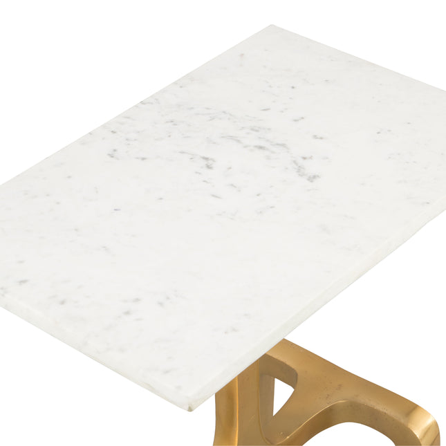 Clement Side Table White & Gold Side Tables TriadCommerceInc   