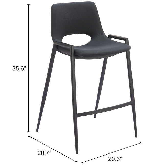 Desi Counter Stool (Set of 2) Black Counter Stools TriadCommerceInc   