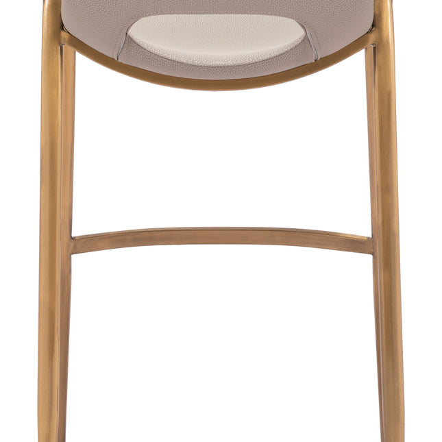 Desi Barstool (Set of 2) Beige & Gold Barstools TriadCommerceInc   