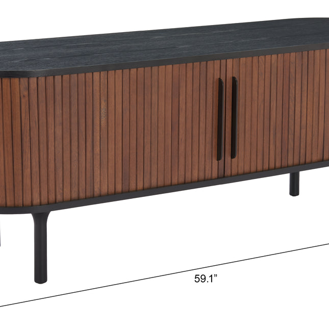 Koriana Entertainment Stand Black & Walnut Storage TriadCommerceInc   