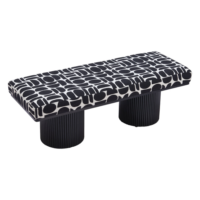 Botoia Bench Black & White Benches [TriadCommerceInc]   