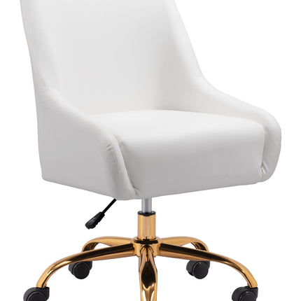 Madelaine Office Chair White & Gold Chairs [TriadCommerceInc] Default Title  