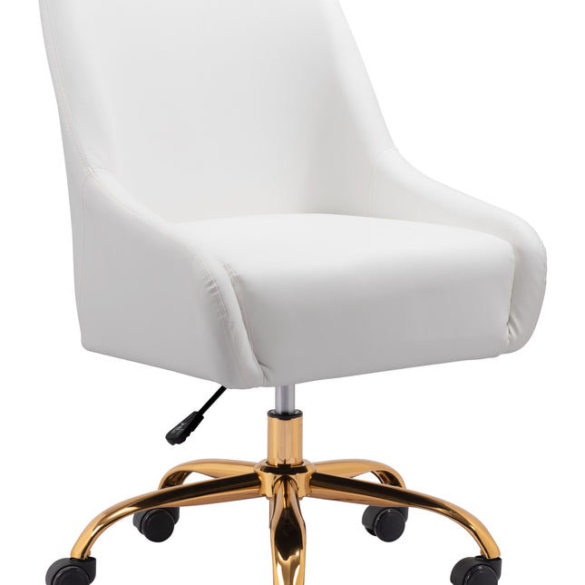 Madelaine Office Chair White & Gold Chairs TriadCommerceInc Default Title  