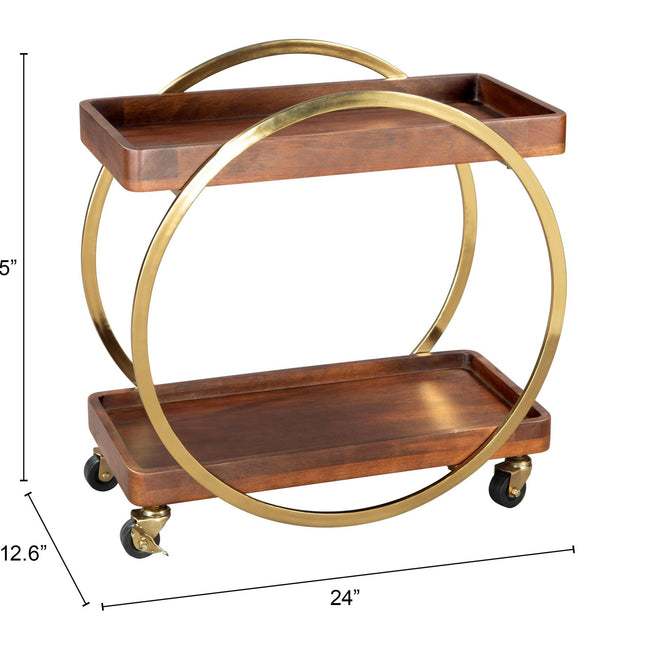 Arenas Bar Cart Brown Storage TriadCommerceInc   