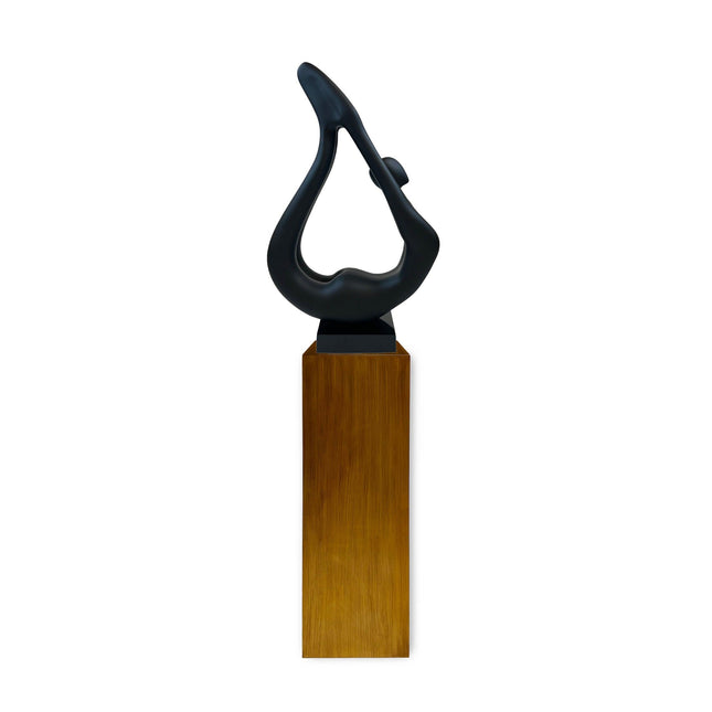 Yoga Black Sculpture - Wood Base Sculpture TriadCommerceInc   