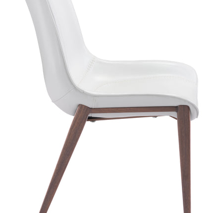 Magnus Dining Chair (Set of 2) White & Walnut Chairs TriadCommerceInc   