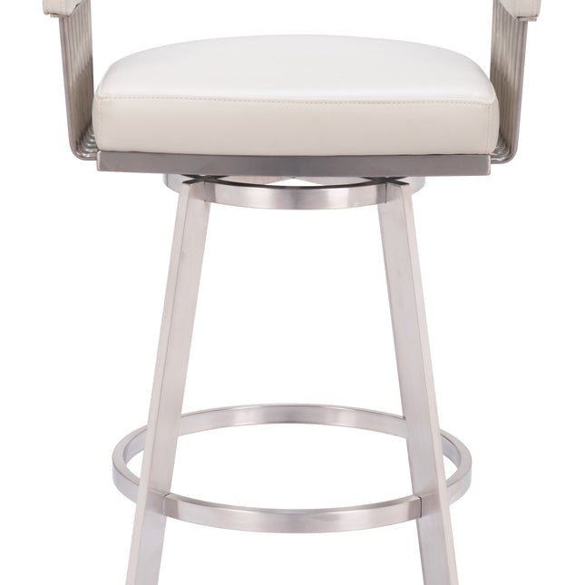 Bantry Swivel Barstool White Barstools TriadCommerceInc   