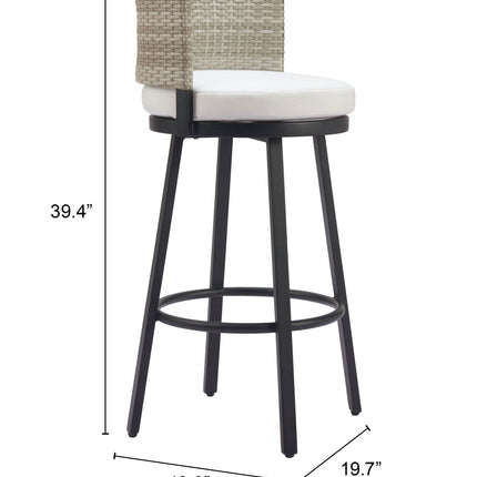 Midnight Wave Barstool White Seating TriadCommerceInc   