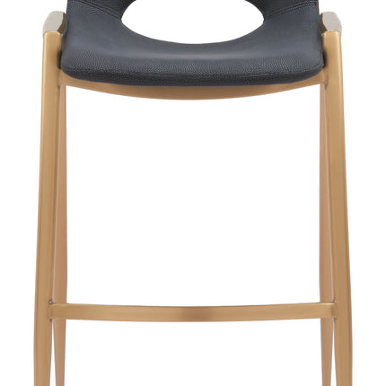 Desi Barstool (Set of 2) Black & Gold Barstools TriadCommerceInc   