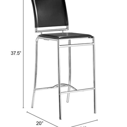 Soar Barstool (Set of 2) Black Barstools [TriadCommerceInc]   