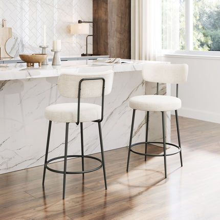 Blanca Counter Stool (Set of 2) Ivory Counter Stools TriadCommerceInc   