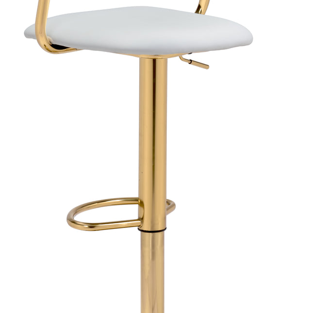 Gusto Barstool White & Gold Barstools TriadCommerceInc   