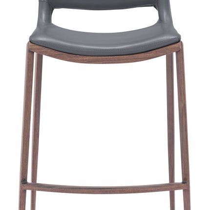 Ace Barstool (Set of 2) Dark Gray & Walnut Barstools TriadCommerceInc   